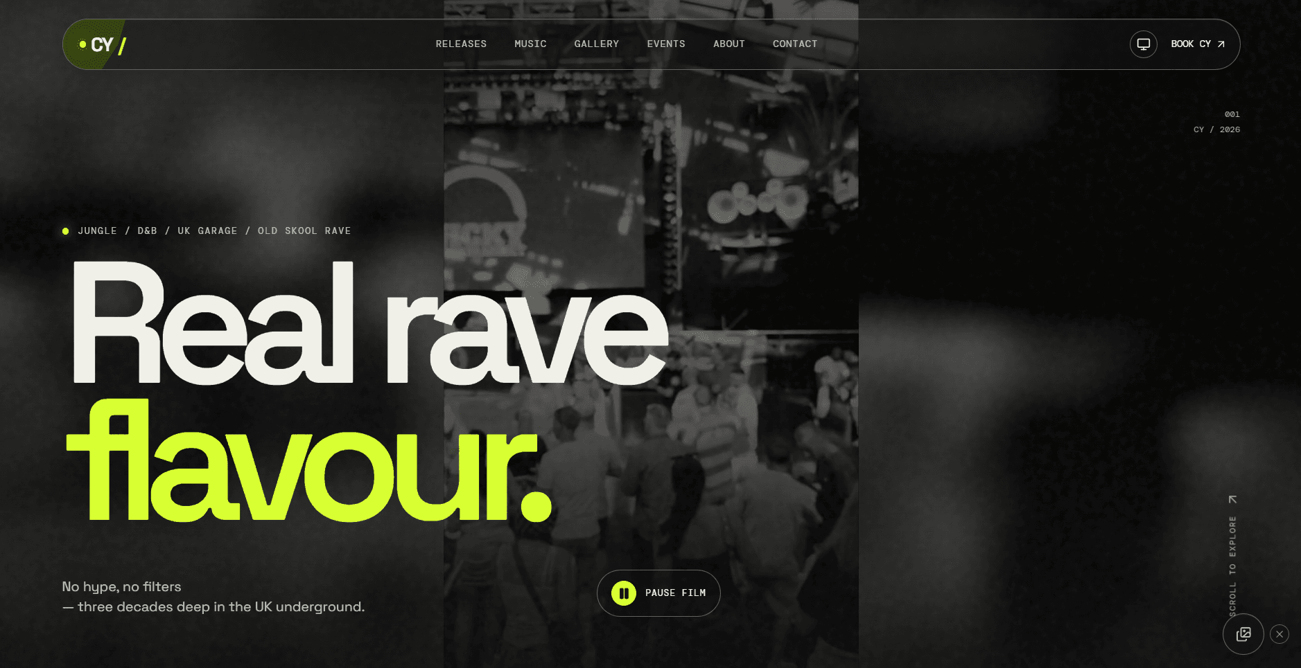 DJ CY homepage screenshot