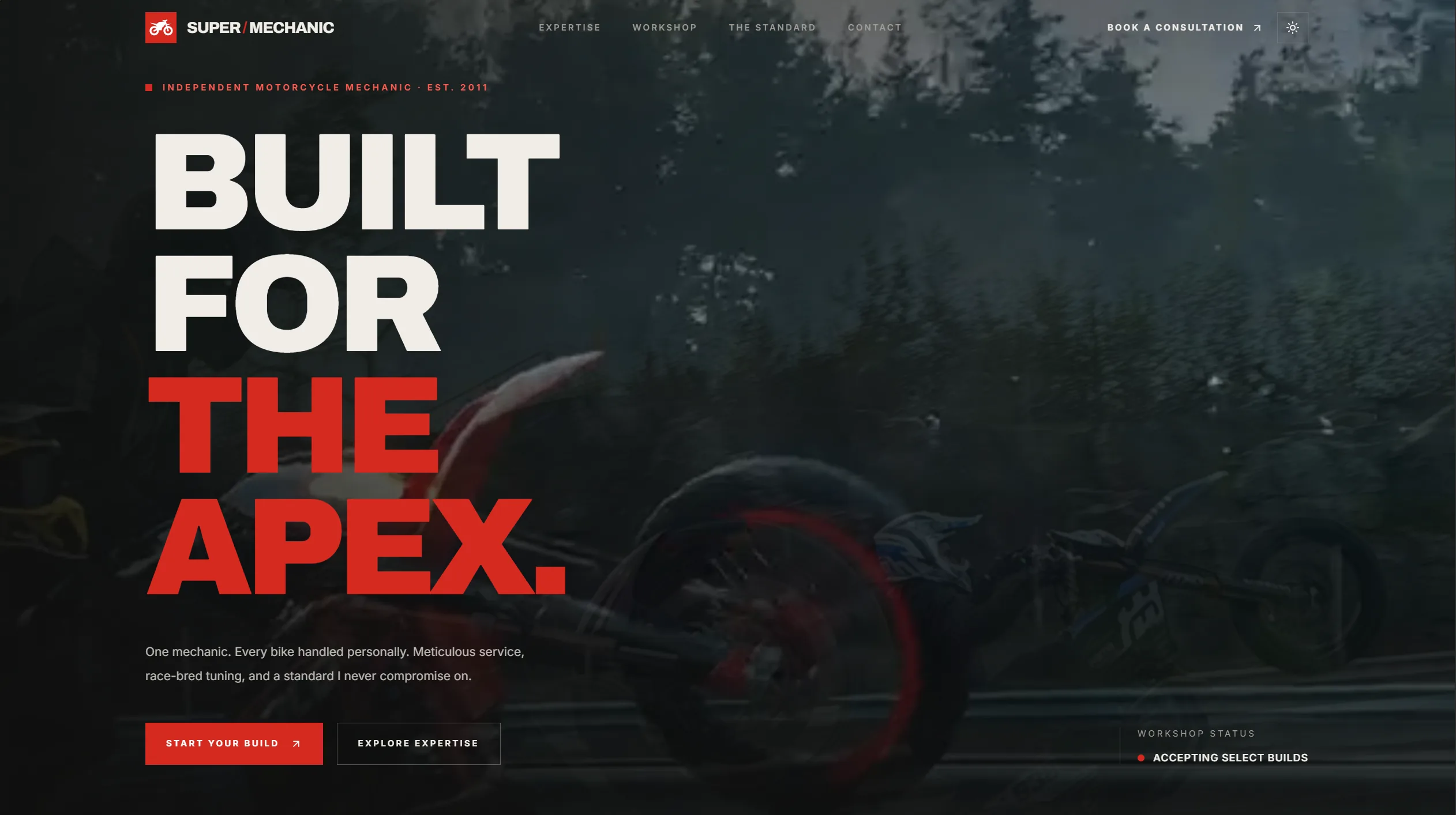 Super Mechanic homepage screenshot