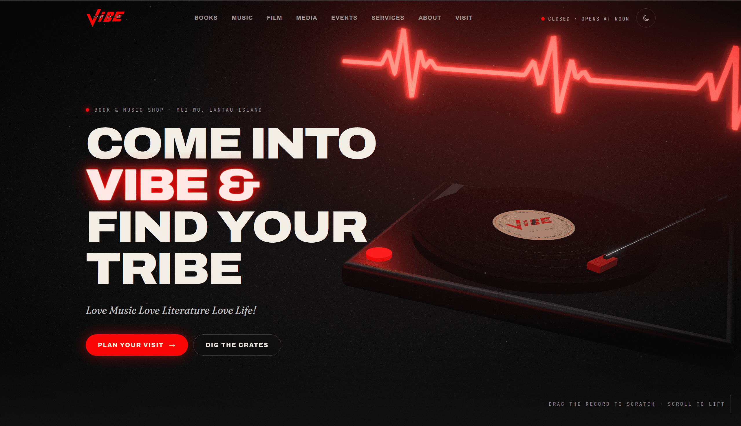 VibeHK homepage screenshot