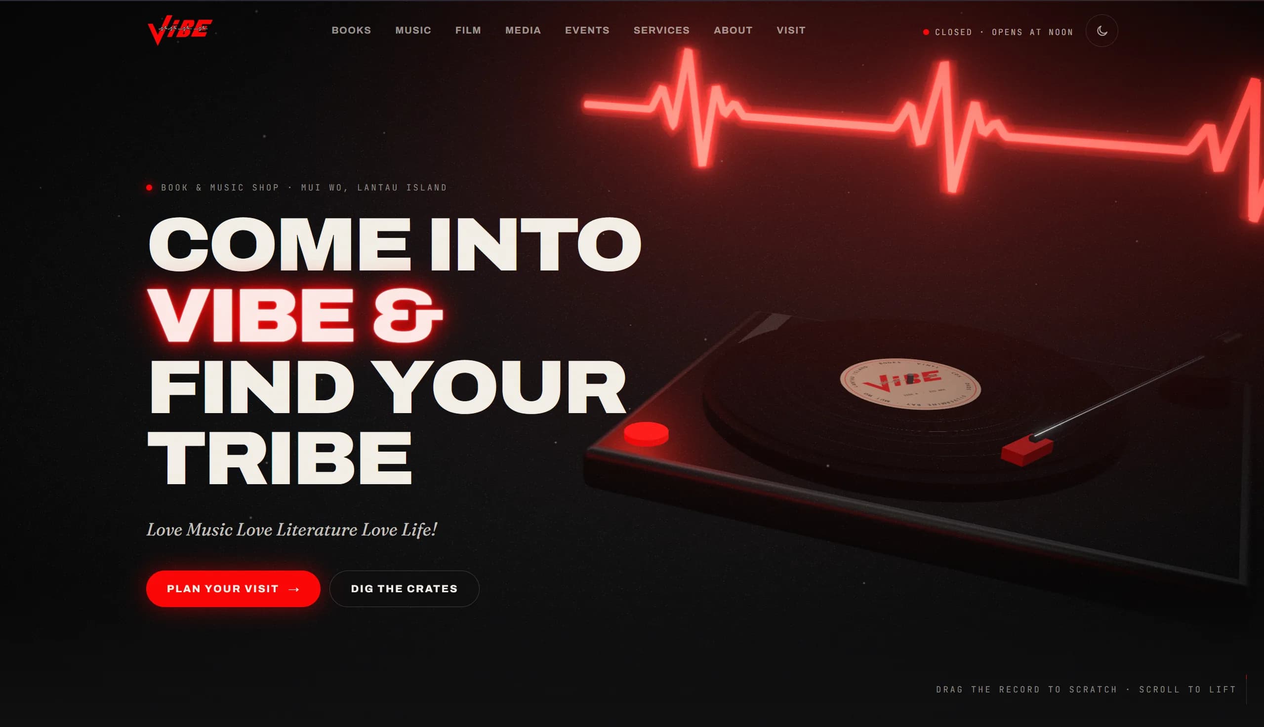 VibeHK homepage screenshot